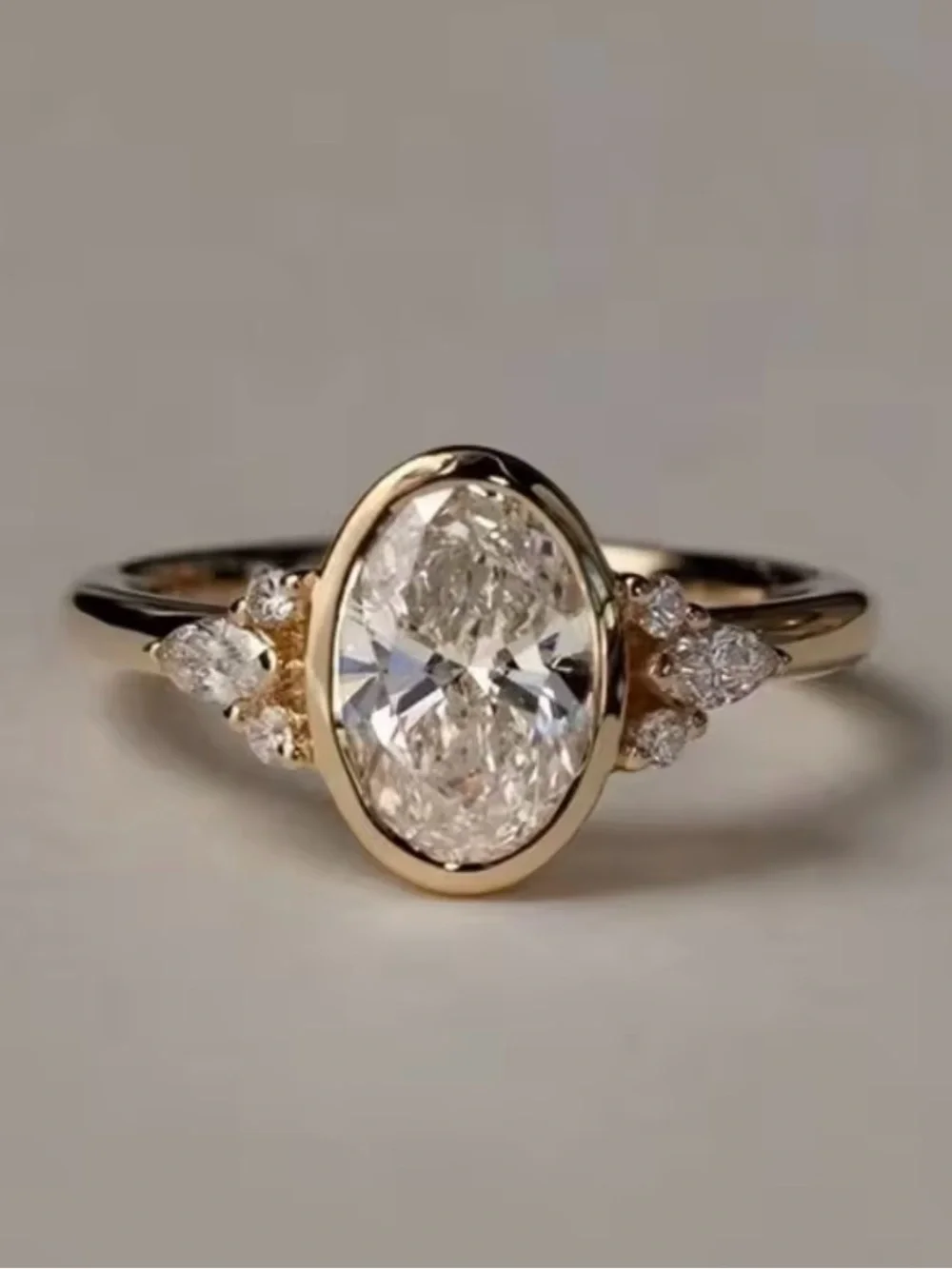 2ct Bezel Oval Ring - Picture 3 of 11